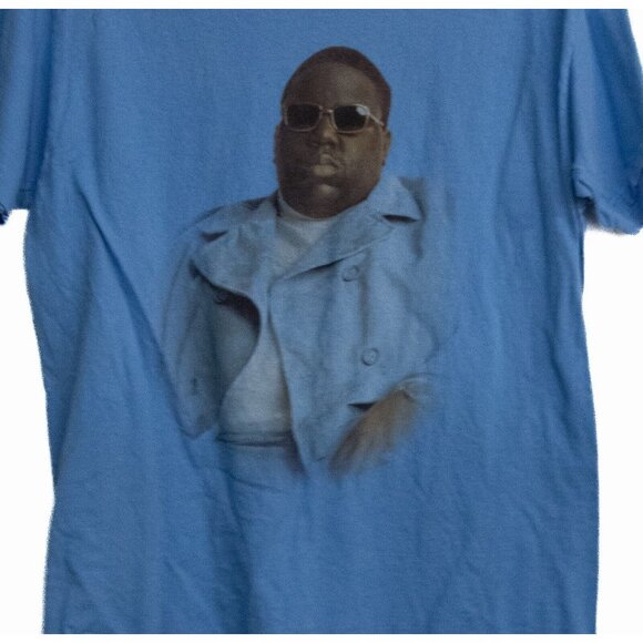 The Notorious B.I.G Mens Sky Blue Graphic Tee Crew Neck Pullover Short Sleeve M - Picture 4 of 8